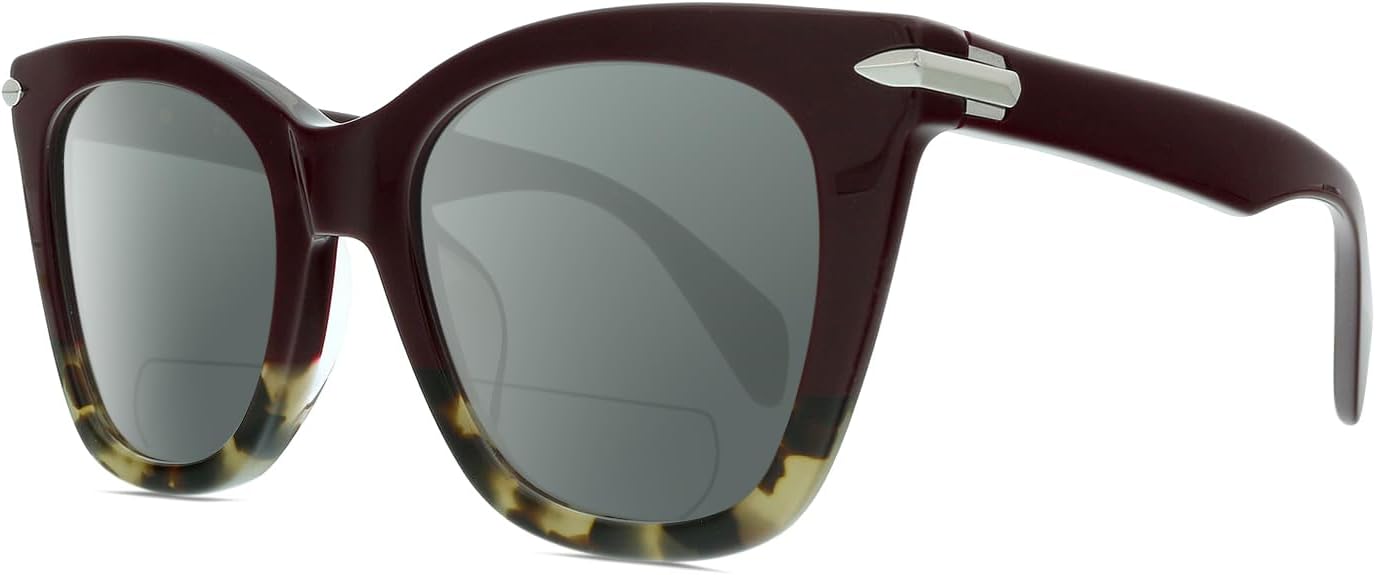 

Солнцезащитные очки Calabria RNB 1029 Cat Eye Polarized BIFOCAL, бордово-красные, в оправе «гавана», серебристые, модные, для чтения, Burgundy Red Havana Tortoise/Smoke Grey Lens