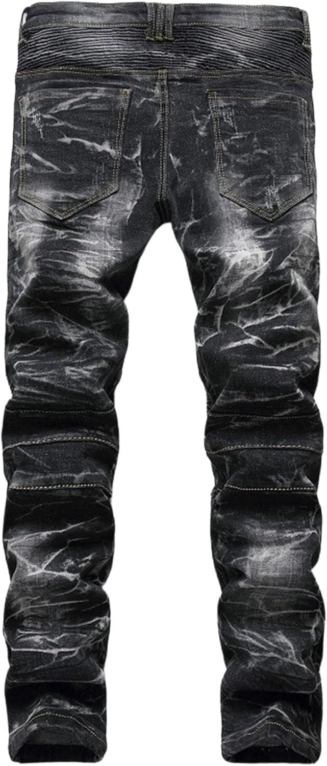 Джинсы прямые узкие потертые Black