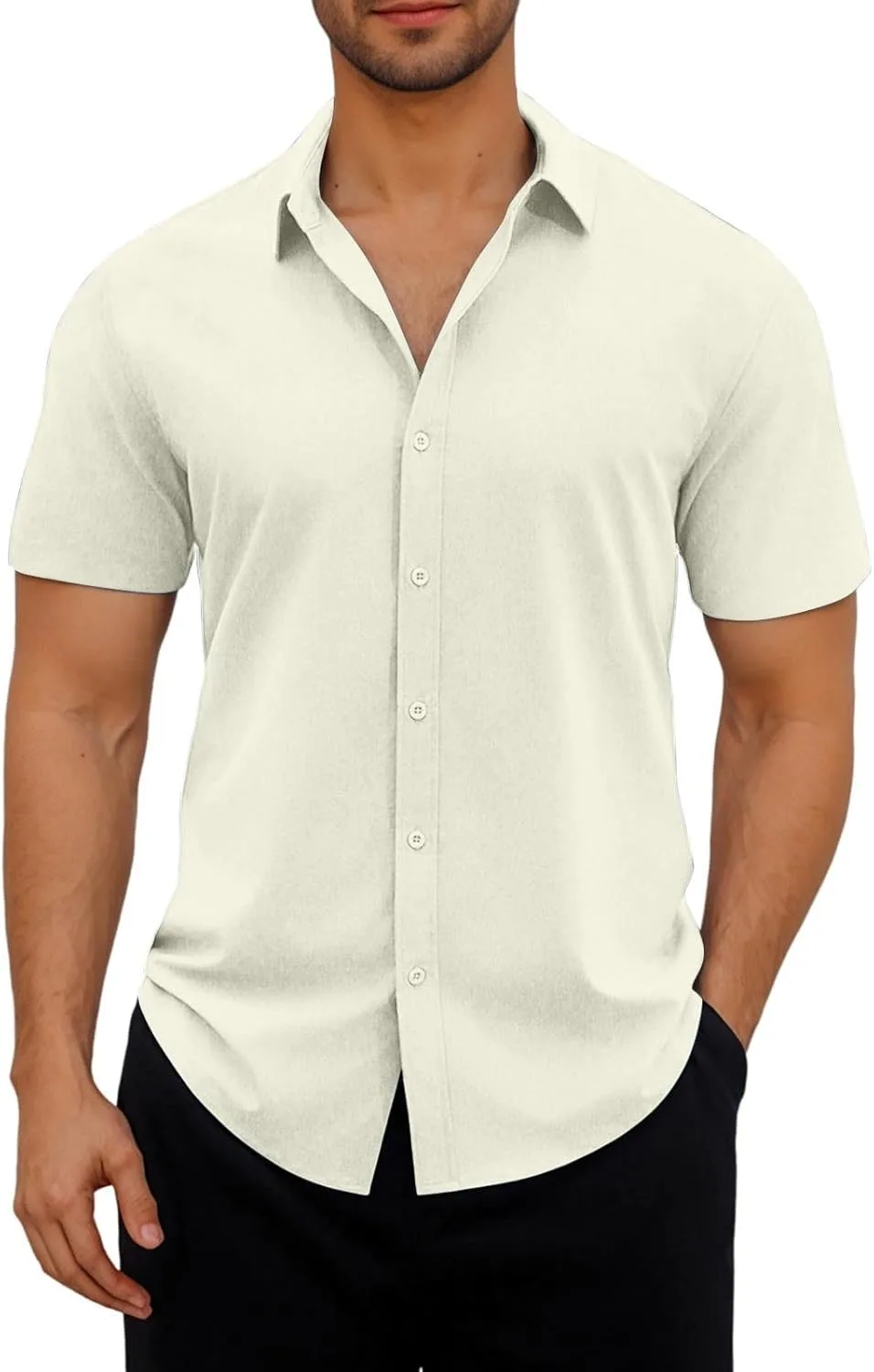

Мужская рубашка с коротким рукавом Casual Button Down Wrinkle Free