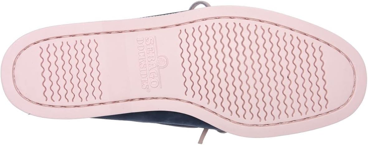 Мокасины Sebago Portland Nubuck - ручная работа, с кожаной подкладкой, с резиновой подошвой с протектором, не оставляющей следов и не скользящей, синий/розовый/темно-синий — фото 3