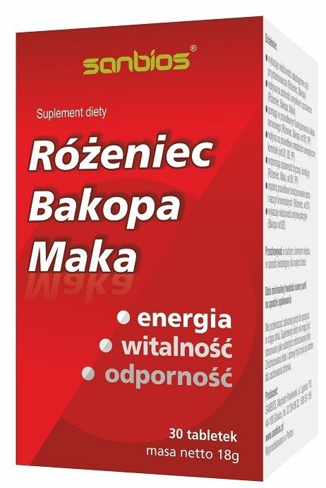 

Биологически активная добавка Sanbios Rhodiola Bacopa Maca 30 таблеток