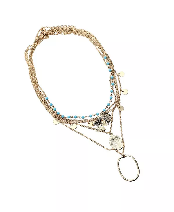 

Женское текстурированное многослойное ожерелье Sohi, gold