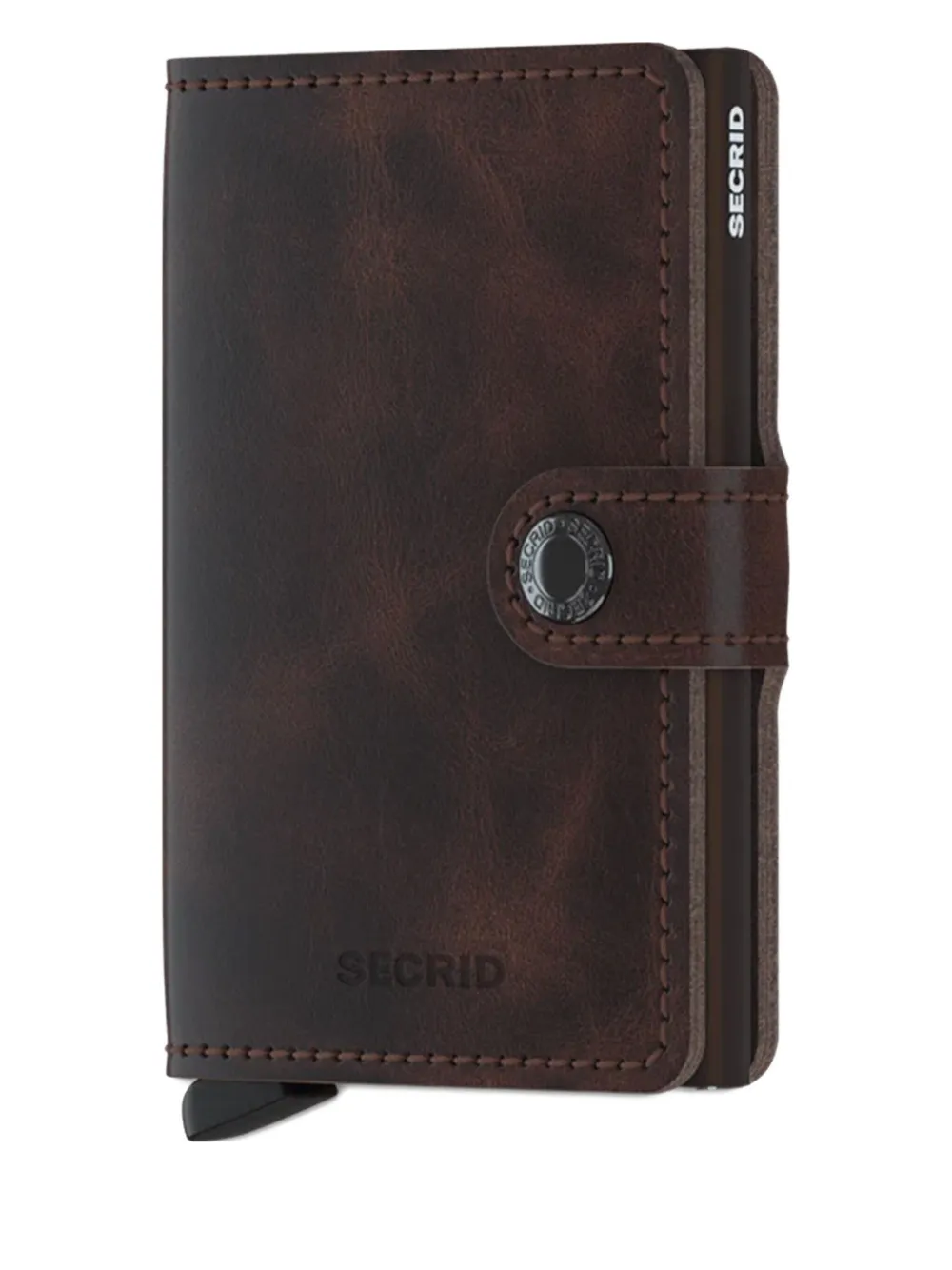 

Кожаный мини-кошелек на пуговицах Secrid, коричневый