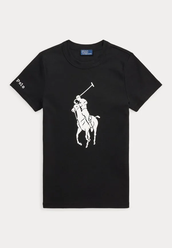 Футболка из эластичного хлопка с принтом «большой пони» Polo Ralph Lauren, Black — фото 4