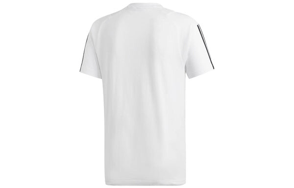 Футболка adidas Stripe Printing Training Sports Short Sleeve White, белый — фото 2