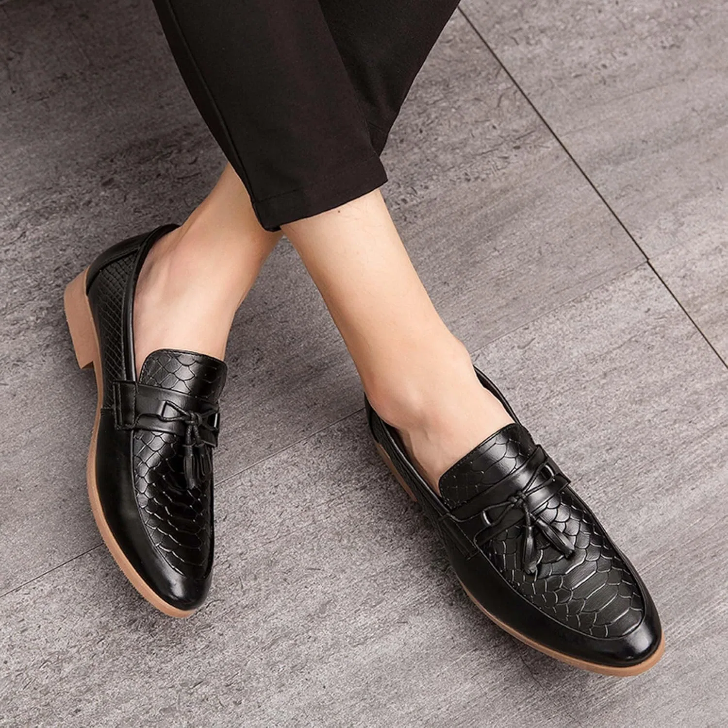 Лоферы мужские, кожаные, Urban Fashion, Penny Loafers, черный — фото 4