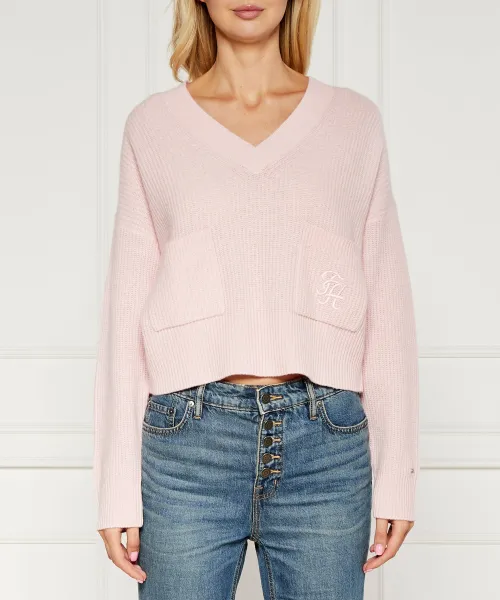 

Шерстяной свитер Relaxed fit Tommy Hilfiger, розовый