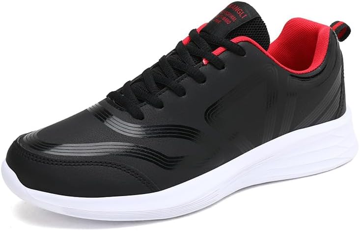 

Мужские легкие беговые кроссовки, повседневные кожаные кеды, удобная спортивная обувь для прогулок, занятий в спортзале, путешествий и повседневной носки Qacksv, красный