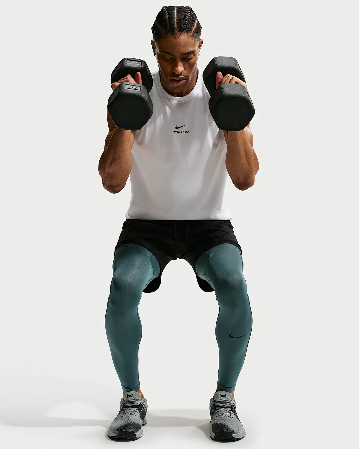 Мужские фитнес-лосины Nike Pro Dri-FIT, Mineral Slate/Black — фото 4