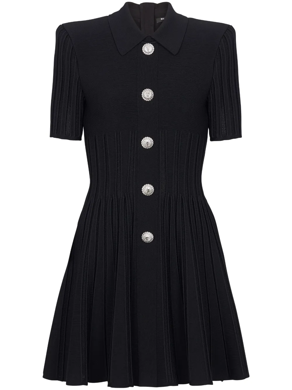 

Платье мини в рубчик BALMAIN, черный