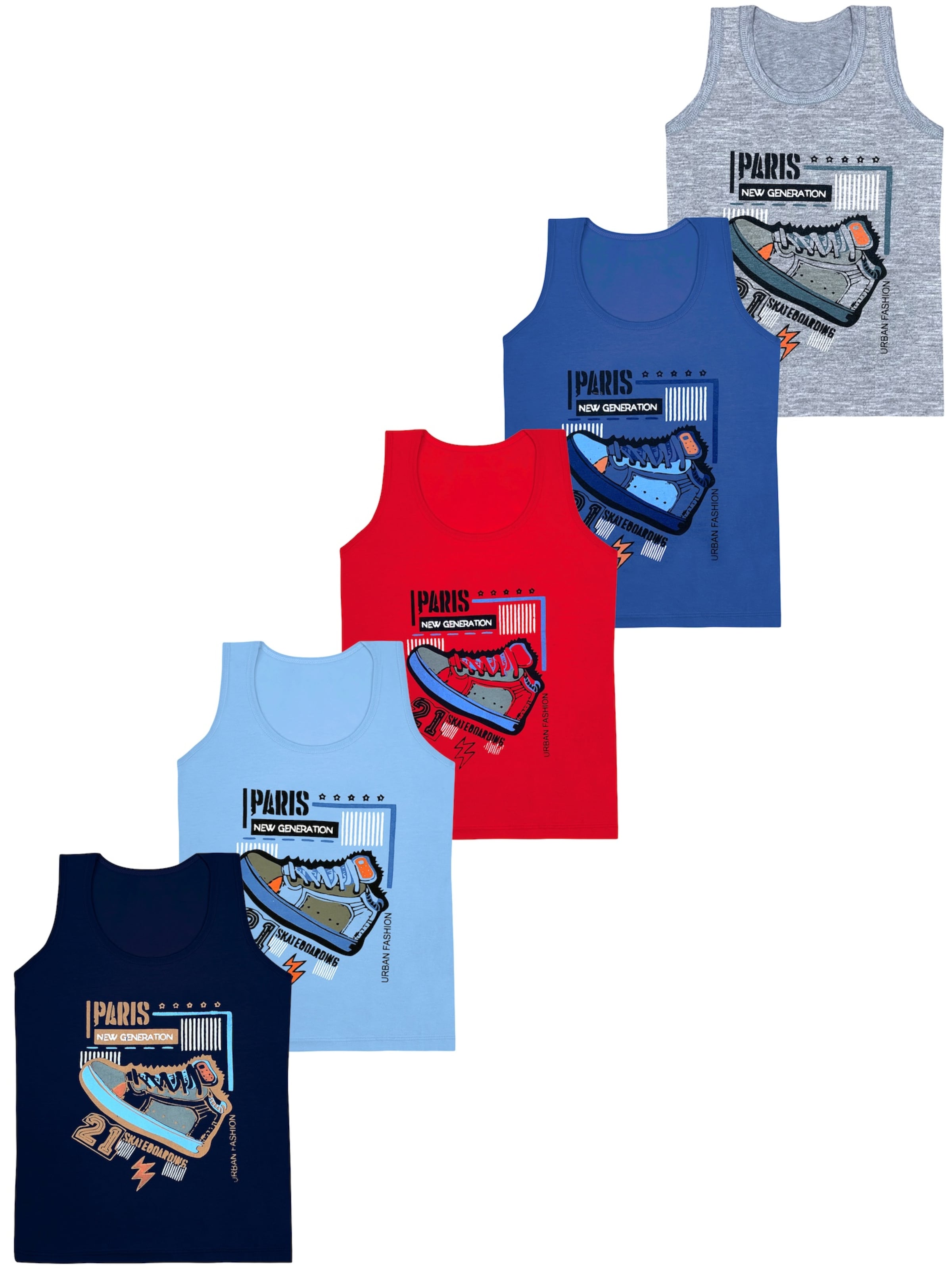 

LOREZA Майка 'Jungen Unterhemden' в синем, красном