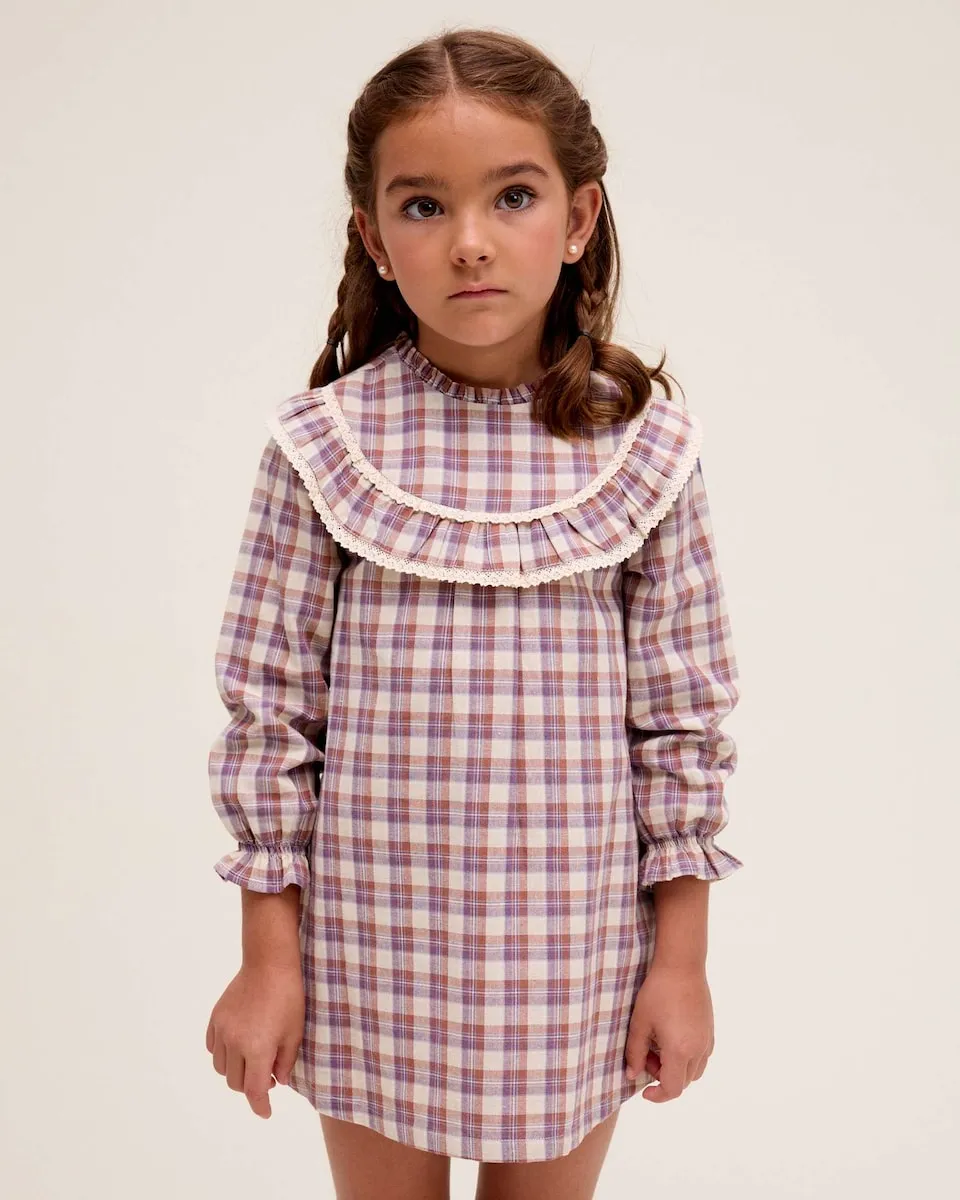 

Клетчатое детское платье Dadati, бежевый