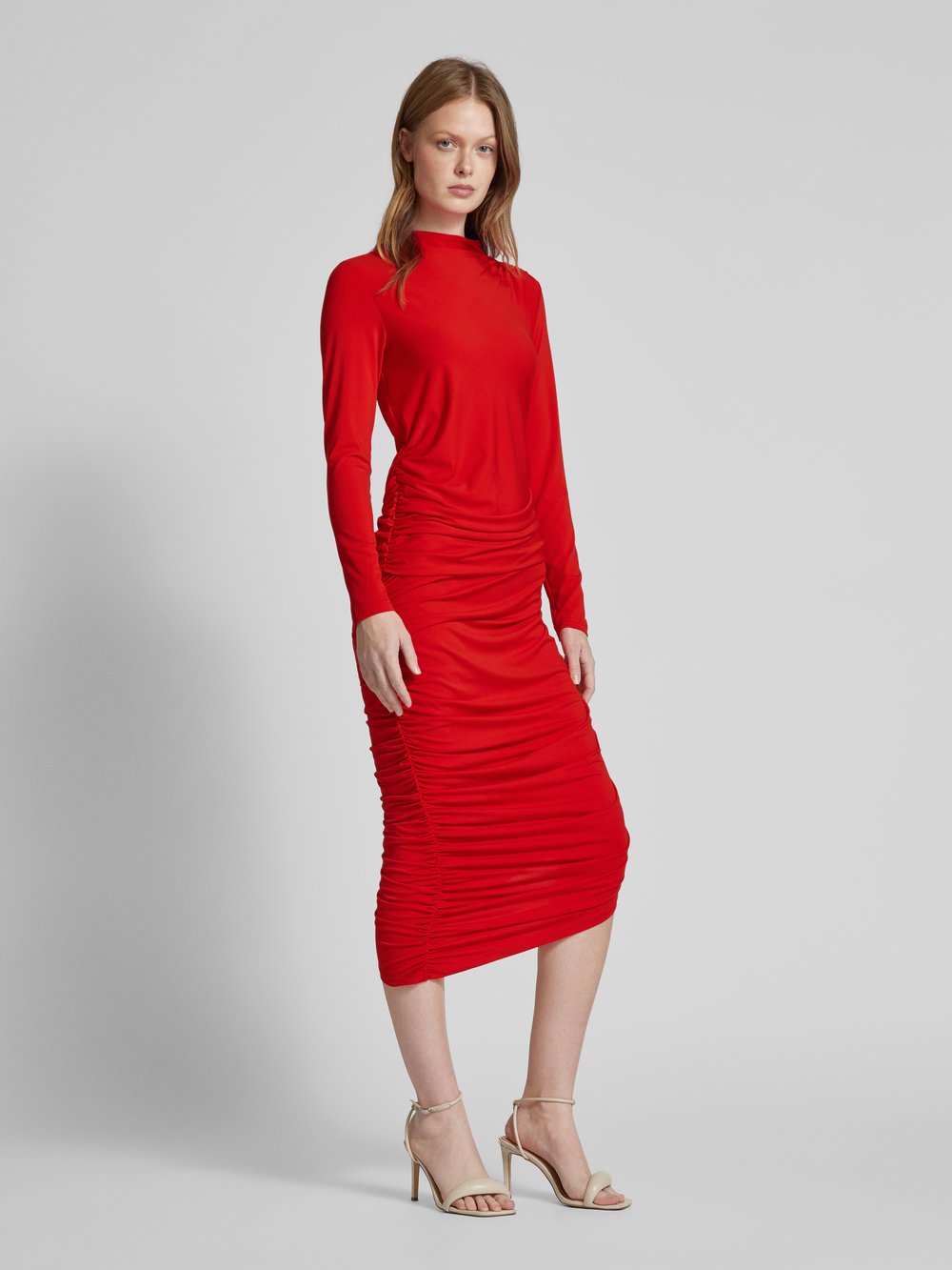 

Платье макси с оборками Christian Berg Woman Selection, красный