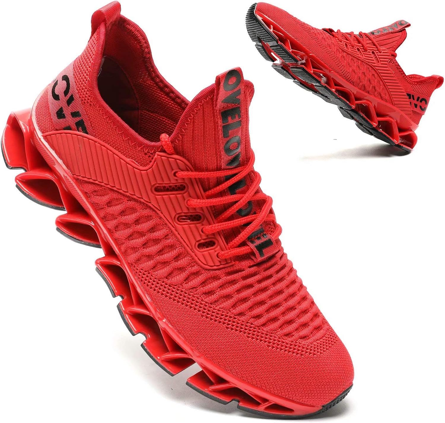 

Мужские модные кроссовки Vooncosir, дышащие сетчатые беговые кроссовки, лезвие, противоскользящая мягкая подошва, повседневная спортивная обувь для ходьбы, красный