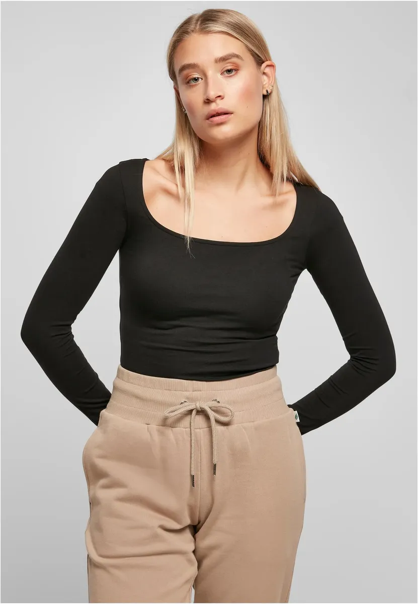 

Рубашка с длинными рукавами URBAN CLASSICS " Urban Classics Women's Ladies Organic Longsleeve Body", черный