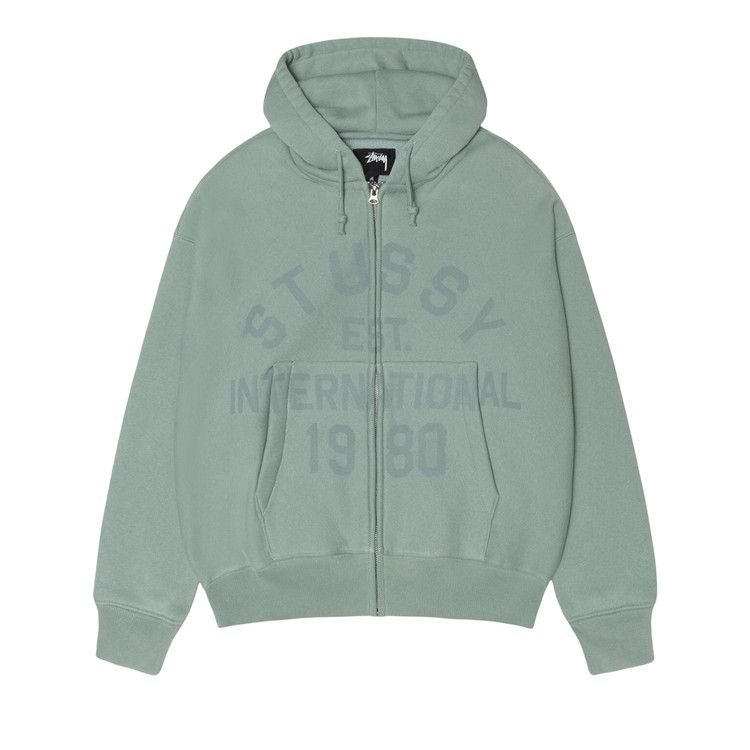 

Худи Stussy Established Zip Hoodie, Grey Green