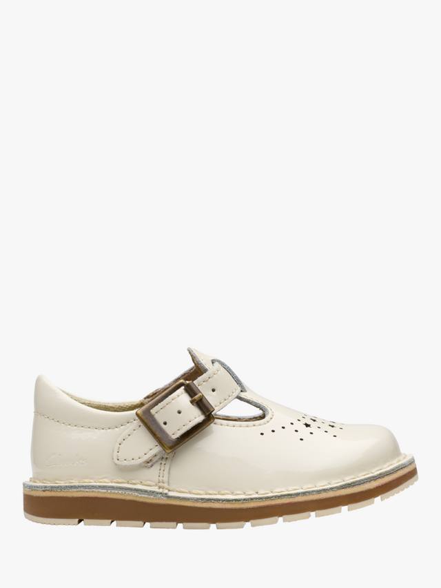 

Детские кроссовки joyful skip t-bar для малышей Clarks, цвет White Patent