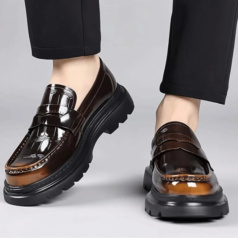 Лоферы дышащие британские кожаные, Wine Red ZYQHMY — фото 3