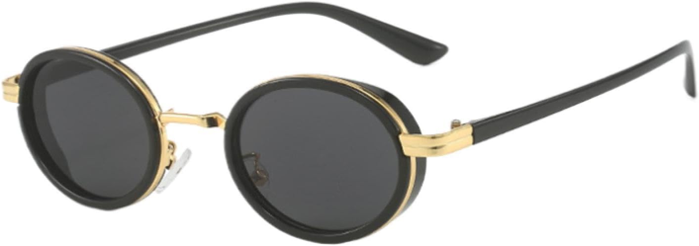 

Солнцезащитные очки с защитой от УФ-излучения UV400 | Маленькая оправа в стиле стимпанк | Для женщин и мужчин | Для занятий спортом на открытом воздухе и вождения DSVIGF, Black Gold Grey