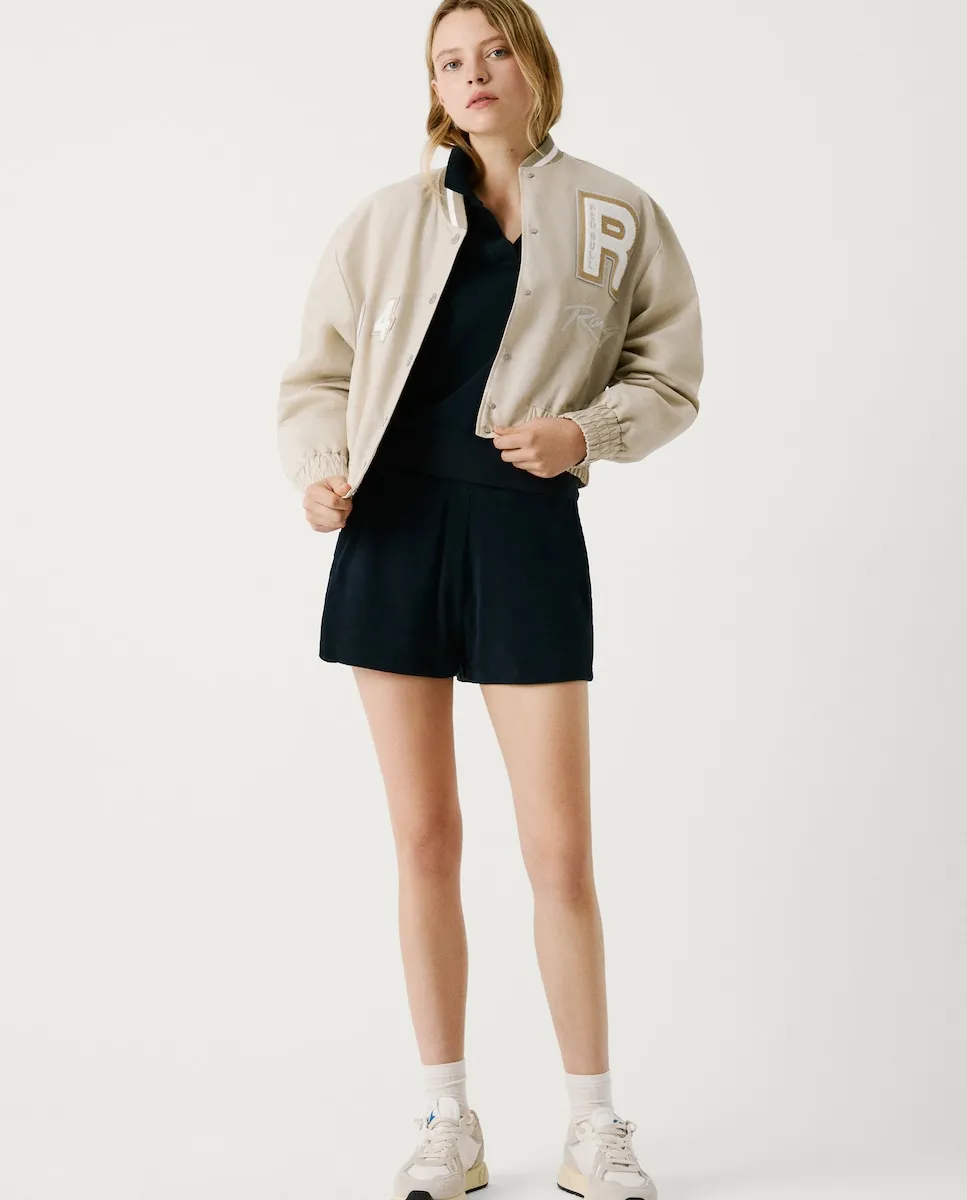 

Женские шорты из махровой ткани с эластичным поясом Pepe Jeans, тёмно-синий
