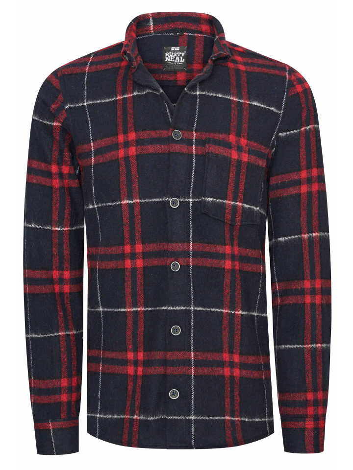 

Рубашка дровосека фланелевая темно-синего/красного цвета Rusty Neal