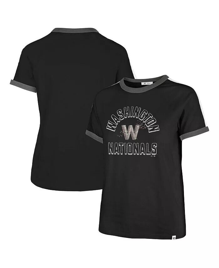 

Черная женская футболка Washington Nationals City Connect Sweet Heat Peyton '47 Brand
