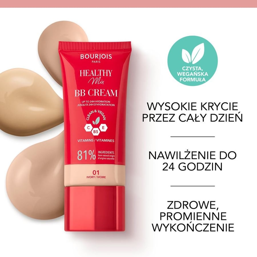 Bourjois Healthy Mix кроющий BB-крем с витаминами C, E и комплексом B5 №. 02 Ваниль, 30 мл — фото 4