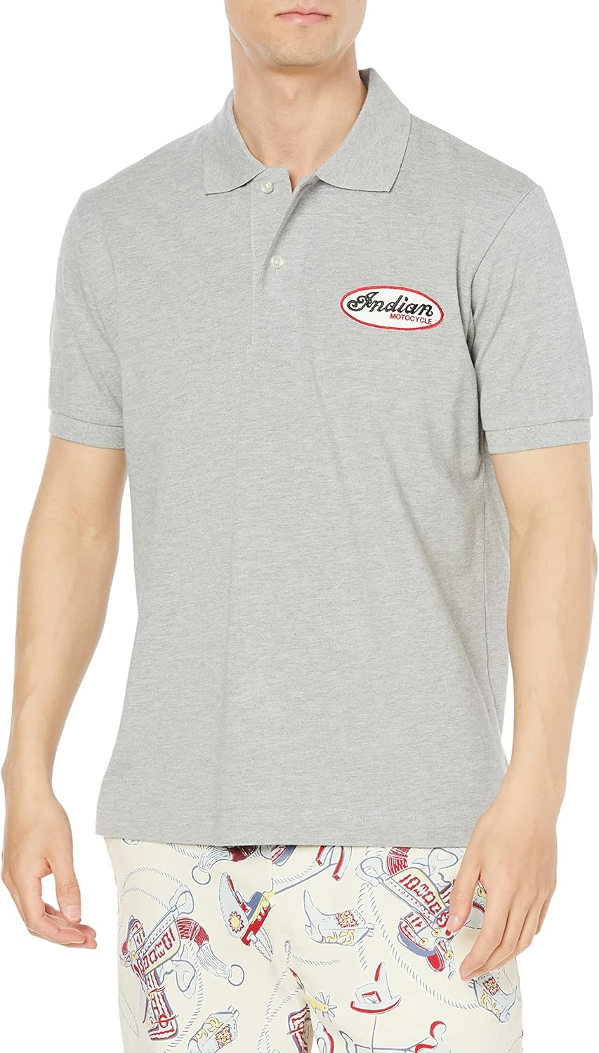 

Индийская футболка-поло IC-2709 из плотной ткани с нашивкой-логотипом Indian, серый
