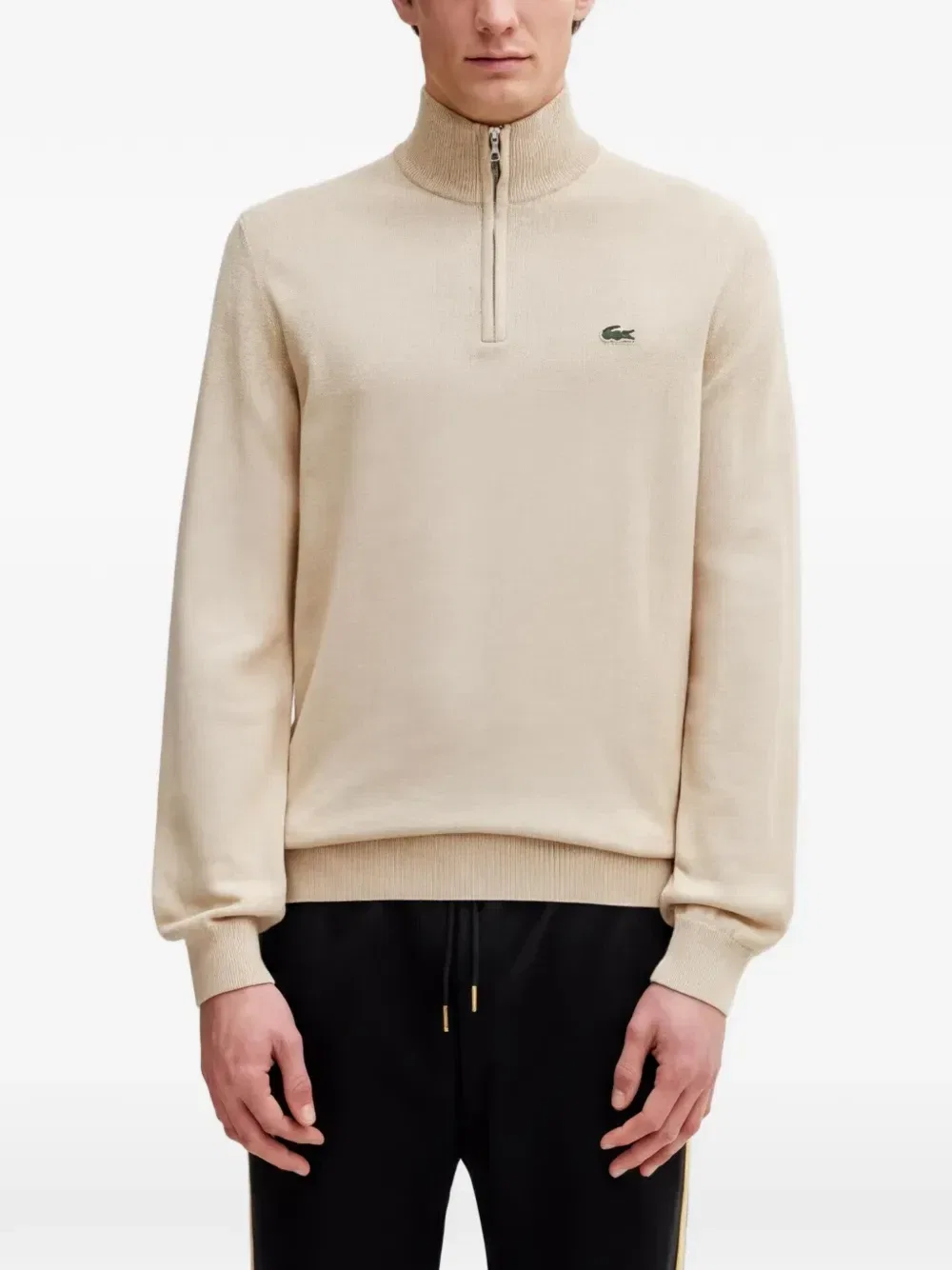 Толстовка с воротником на молнии Lacoste, бежевый — фото 3