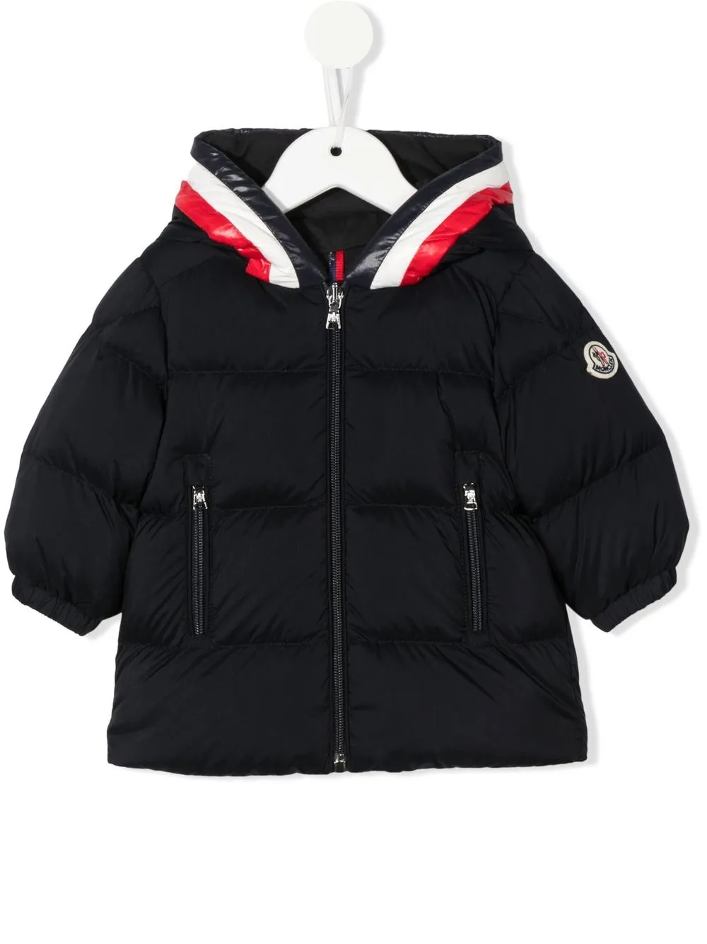 

Пуховик с капюшоном Moncler Enfant, синий