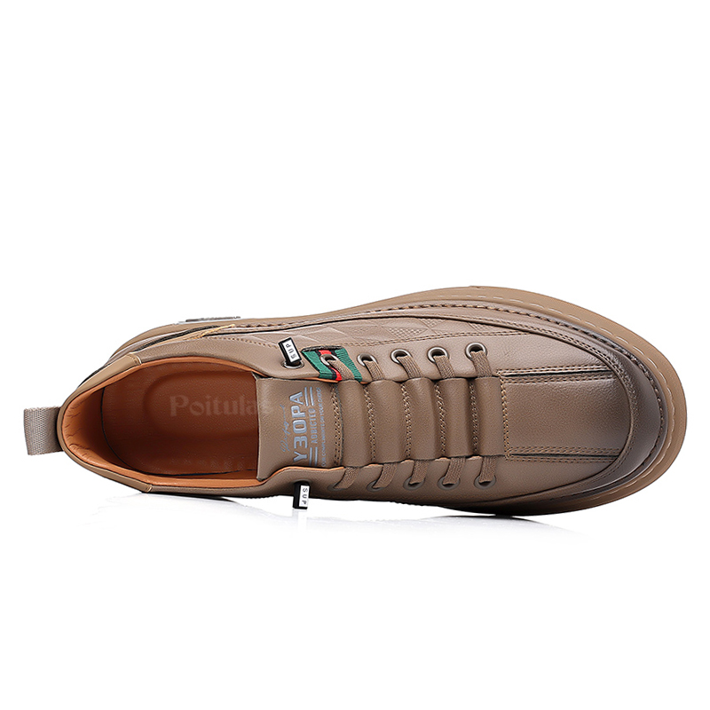 Мужские повседневные кроссовки Low Top черно-коричневые Poitulas — фото 4