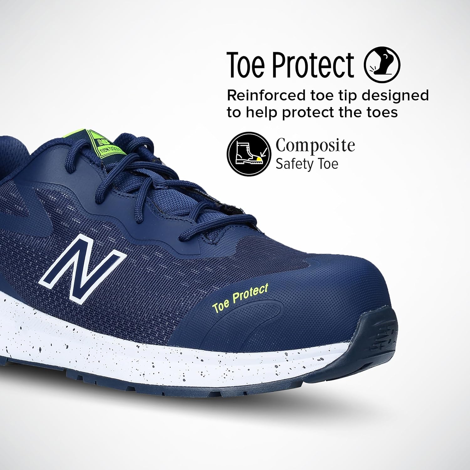 Мужские ботинки New Balance с композитным носком - противоскользящие, защищают от электричества, устойчивы к проколам - для промышленности и строительства, темно-синий — фото 2