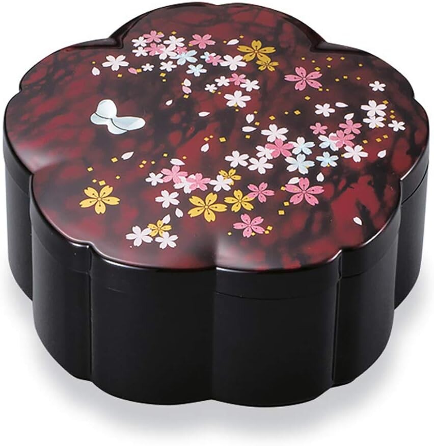 

Mitani Yamanaka Лакированная посуда Yamanaka Coating Cherry Blossom, маленькая коробка для хранения, 11,5 см, черный