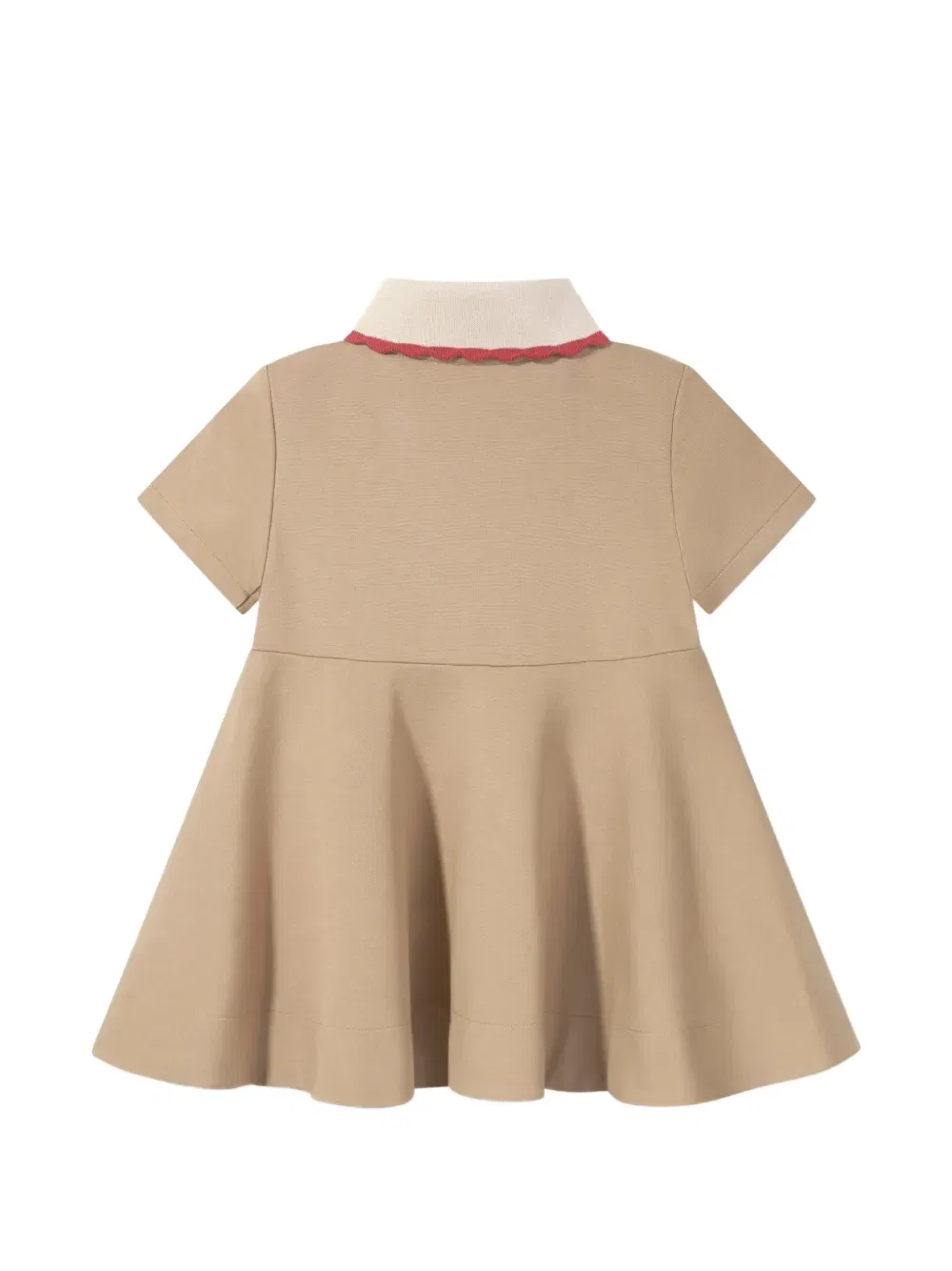Платье с короткими рукавами и воротником-поло Fendi Kids, нейтральный — фото 2