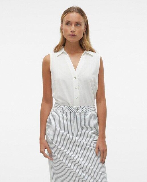 

Блузка рубашечного кроя без рукавов Vero Moda, белый