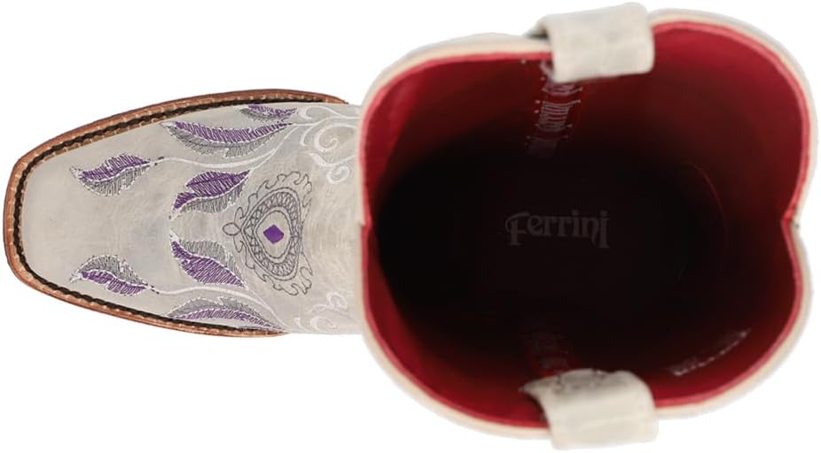 Мужские повседневные ботинки Ferrini Mens Nash с вышивкой, круглый носок, без застежки, средней высоты - коричневые, белые Ferrini Italia — фото 4