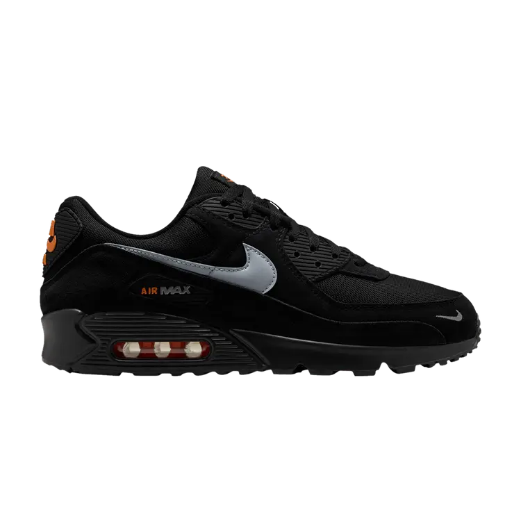 

Кроссовки Nike Air Max 90 'Black Metallic Cool Grey Orange', черный