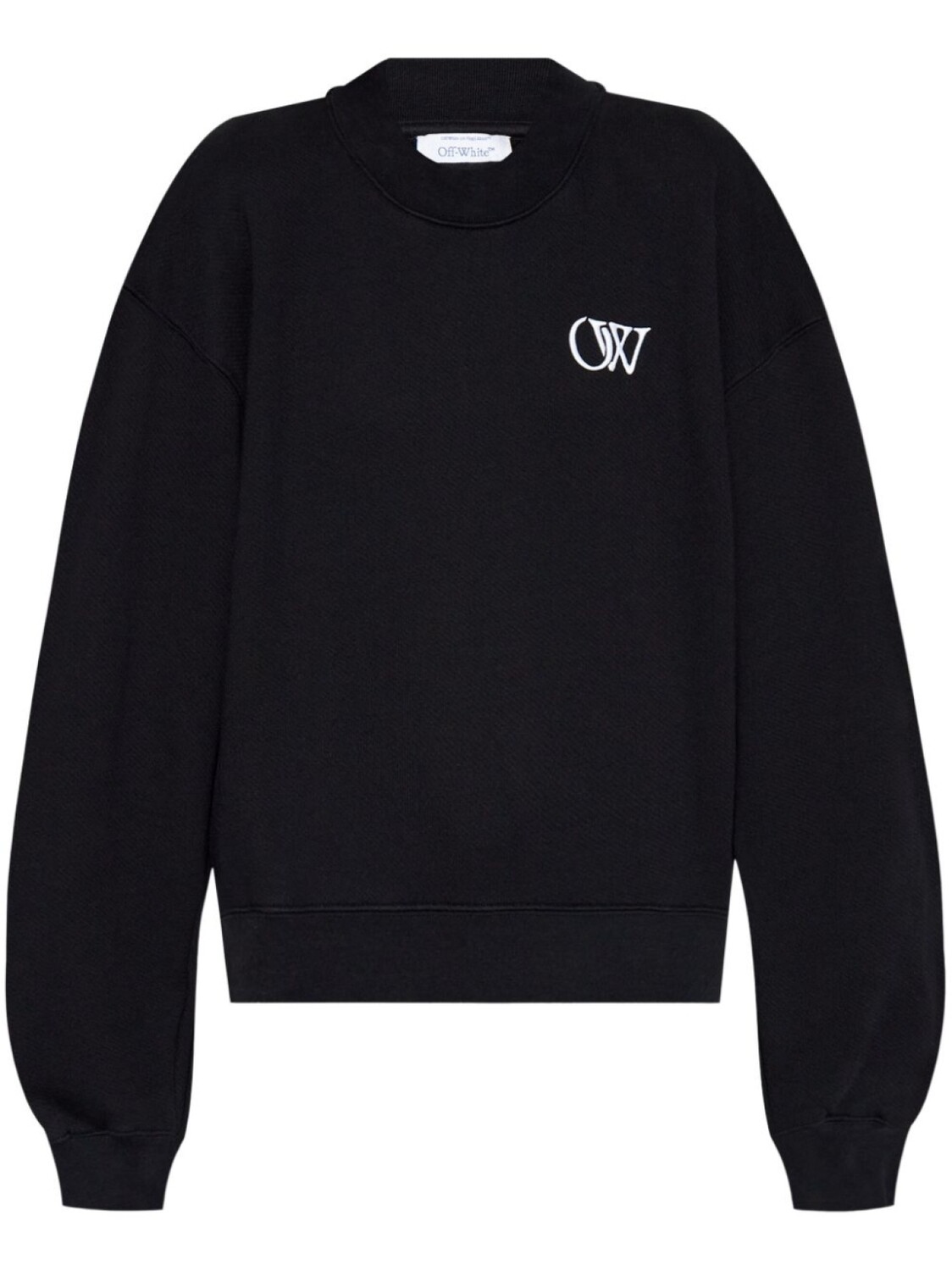 

Off-White хлопковая толстовка с вышитым логотипом, черный