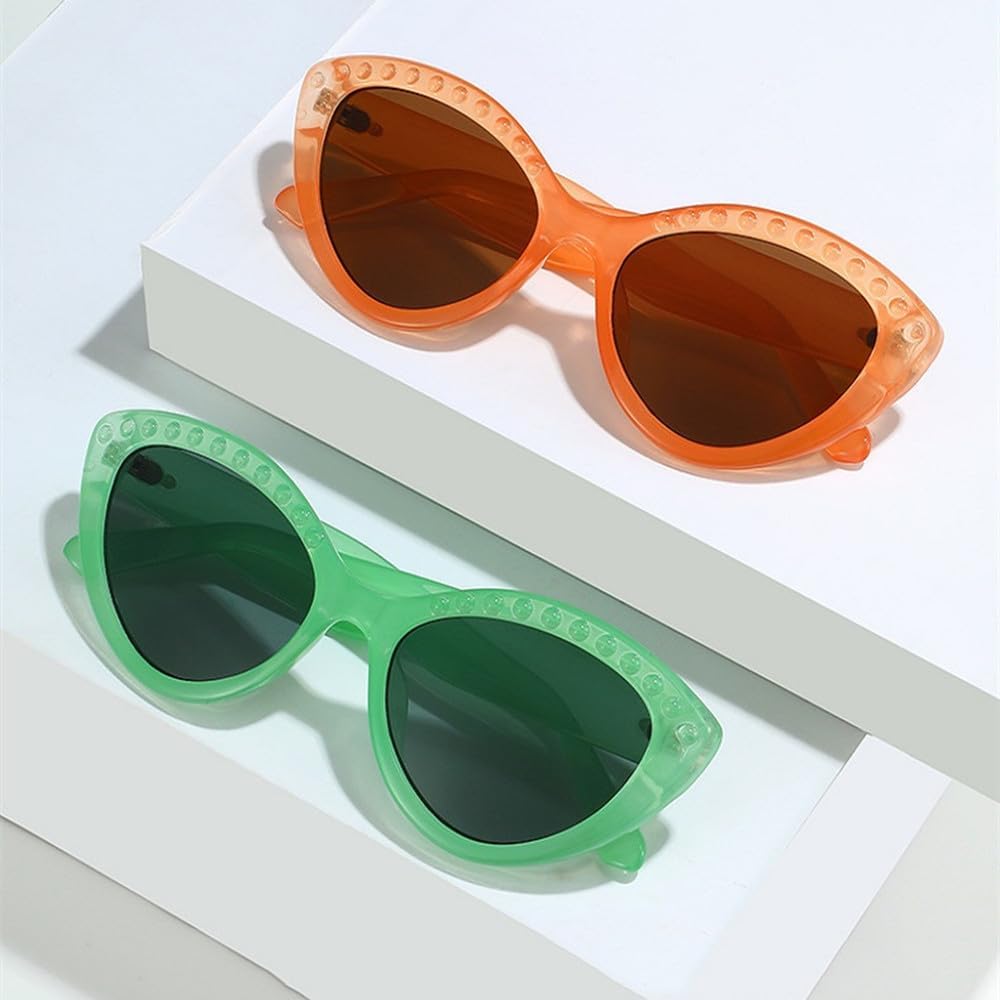 

Модные солнцезащитные очки «кошачий глаз» для женщин, овальная форма, винтажный стиль, универсальные повседневные линзы, оправа, защита от УФ-излучения UV400 TYUVIVO, C6