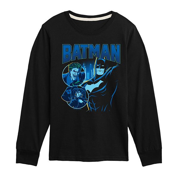

Футболка с длинным рукавом Batman Bootleg для мальчиков 8-20 Licensed Character, Black
