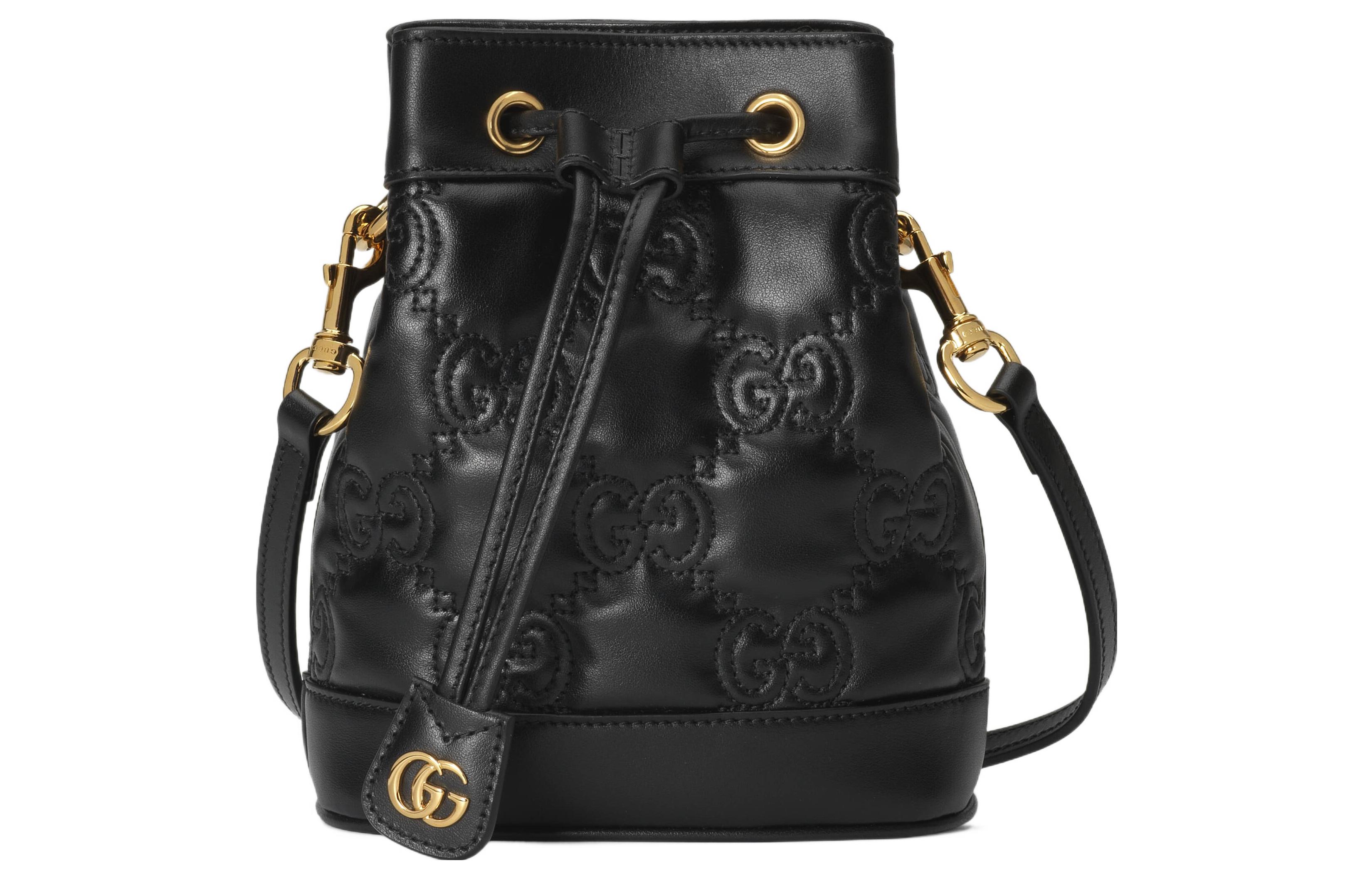 

GUCCI Кожаная сумка-ведро с матрасной строчкой и кулиской