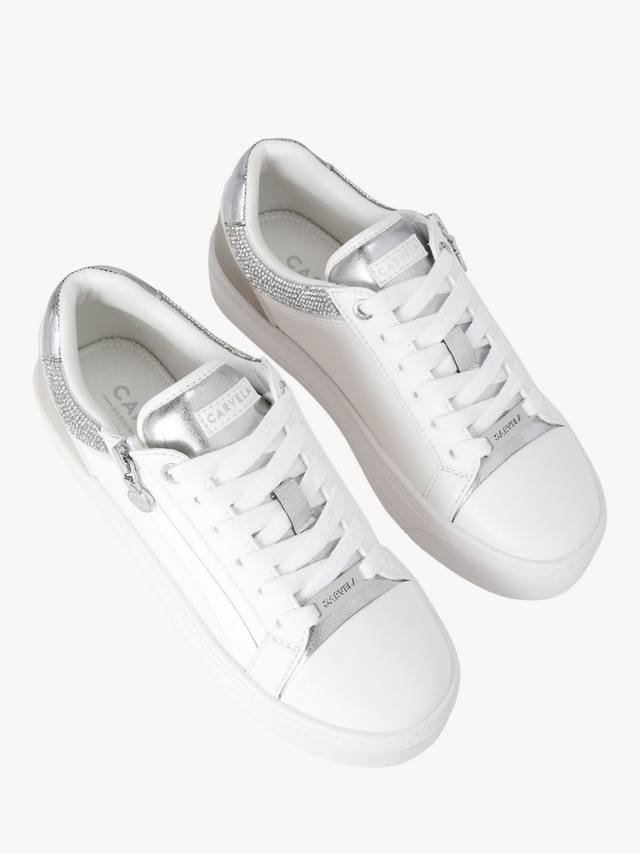 Statement Zip Lace Up модные кроссовки Carvela, Silver/Multi — фото 3