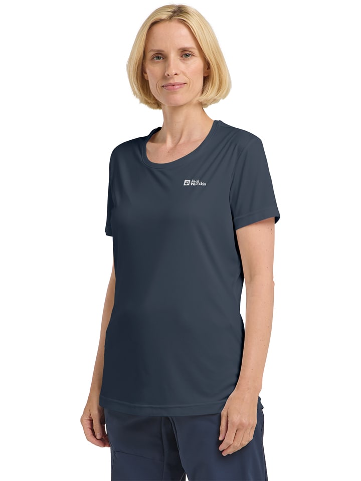 

Jack Wolfskin Функциональная футболка "Tech T" темно-синего цвета, Синий, Jack Wolfskin Функциональная футболка "Tech T" темно-синего цвета