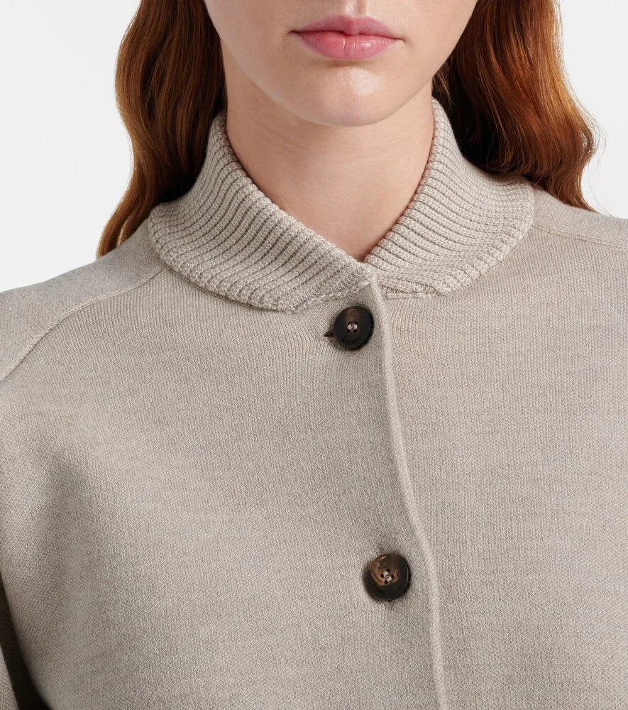 Кардиган из смесовой шерсти цвета лаванды Jacquemus, бежевый — фото 3