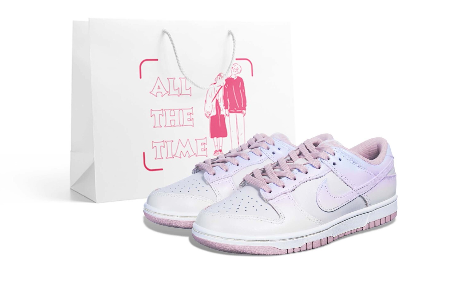 

Кроссовки Nike Dunk Skateboard Shoes Women's Low-Top Pink/Purple/Gray