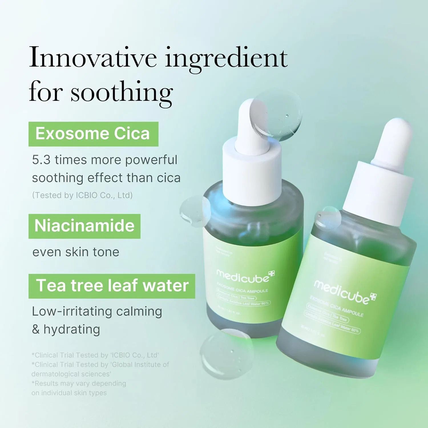 Сыворотка Medicube — Ампульная «Exosome Cica Tea Tree» для чувствительной кожи от, 30 мл — фото 3