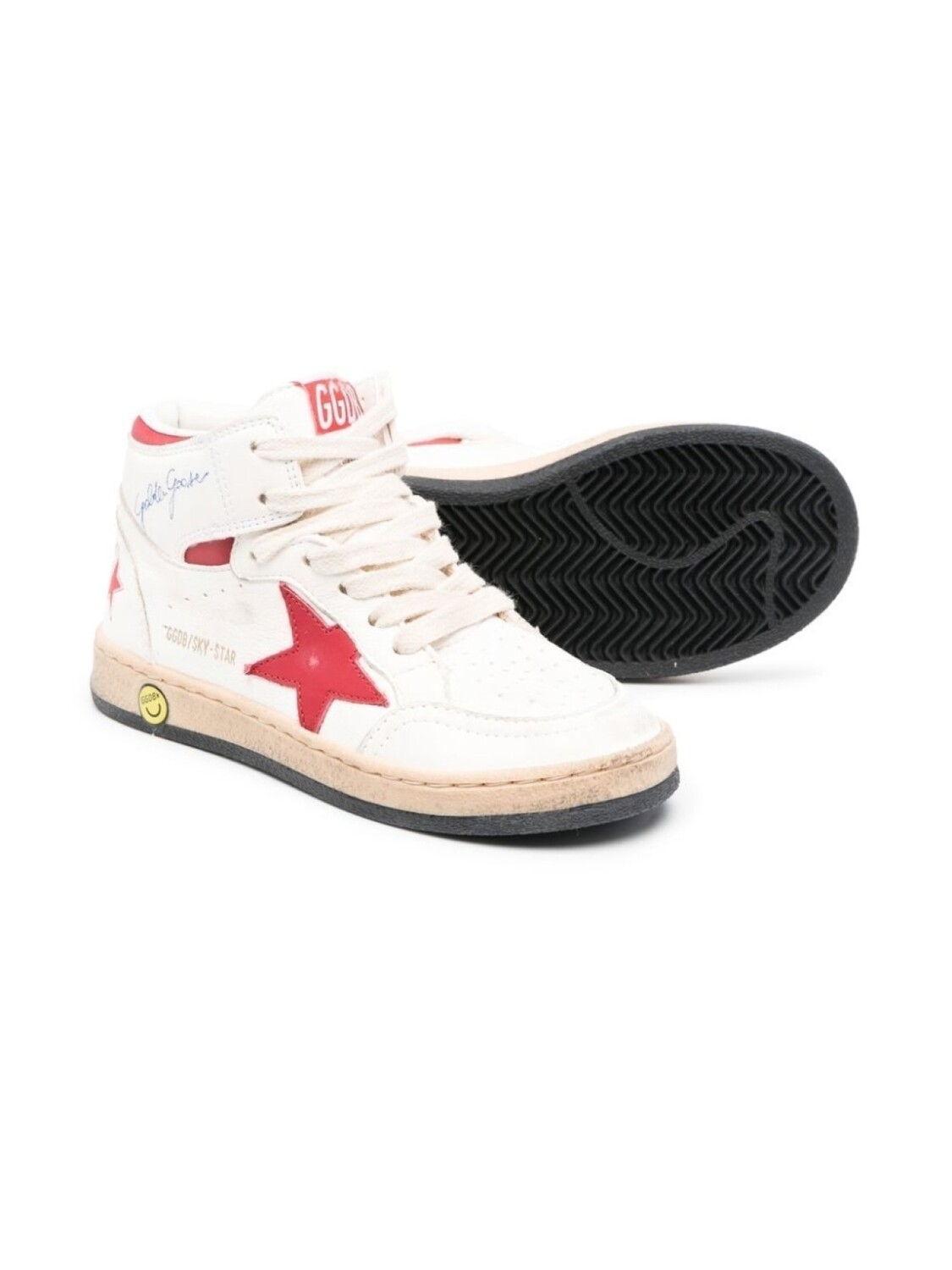 Golden Goose Kids высокие кеды Sky-Star, белый — фото 2