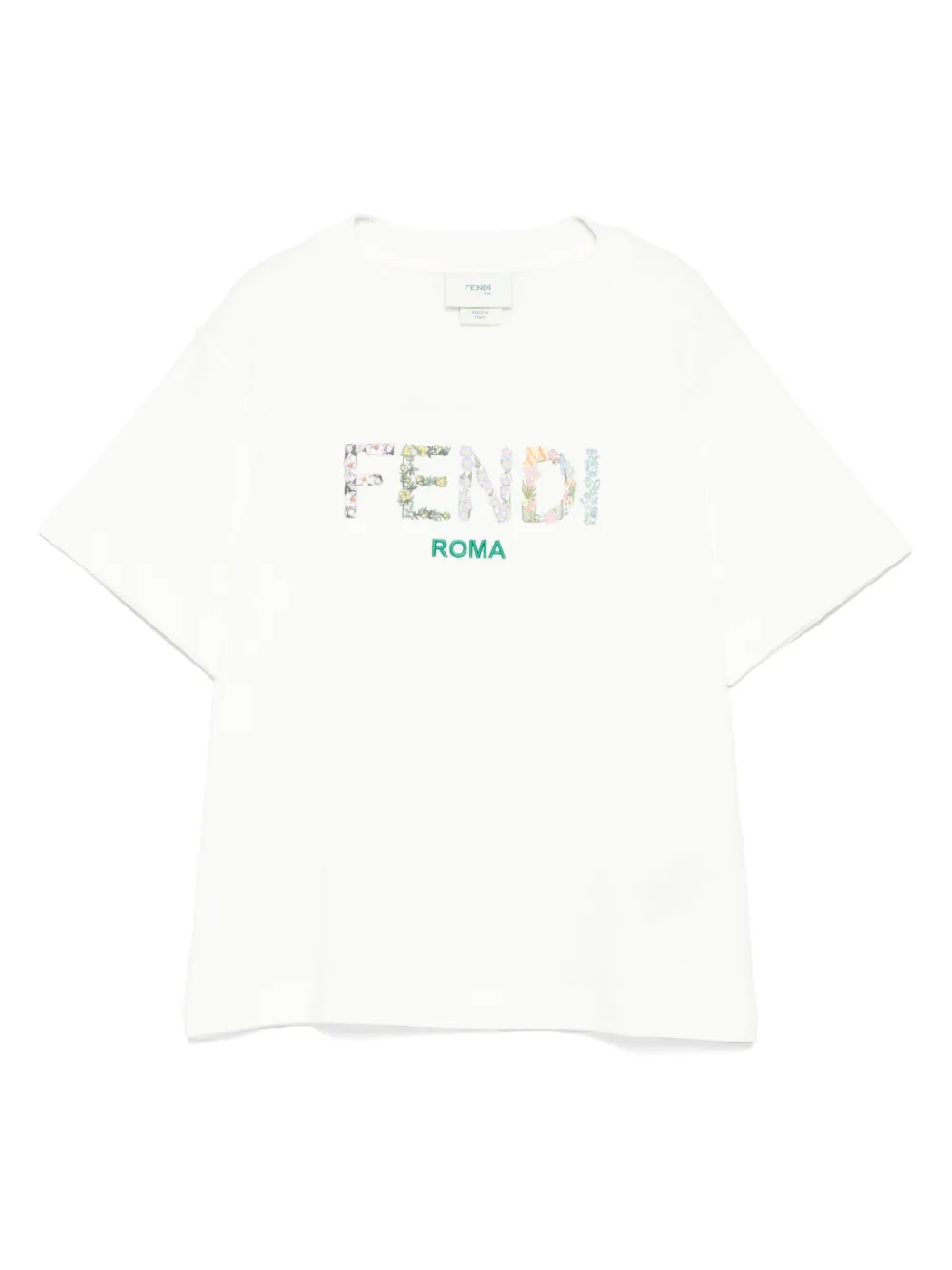 

Хлопковая футболка FENDI KIDS, белый