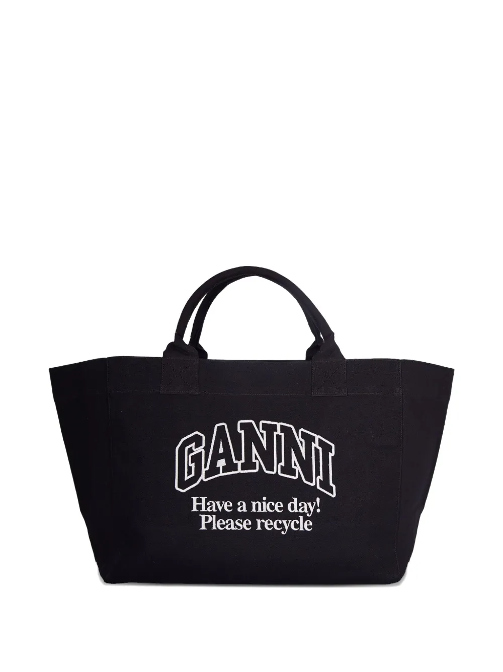 

Сумка-тоут с логотипом GANNI, черный