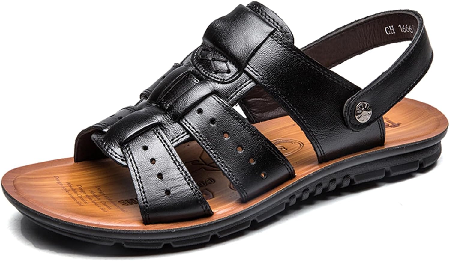 

Мужские кожаные сандалии Abborora для рыбалки, черный